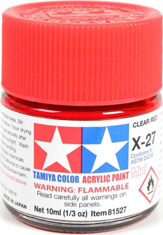 Acrylic Mini X27, Clear Red