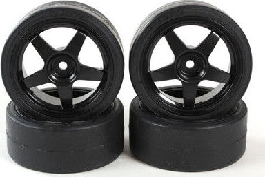 1/10 TT-01 Pre-mounted 26mm Drift Tires, 12mm Hex (4)
