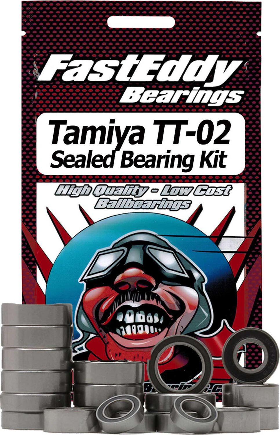 Rubber Sealed Bearing Kit: Tamiya TT-02 Chassis