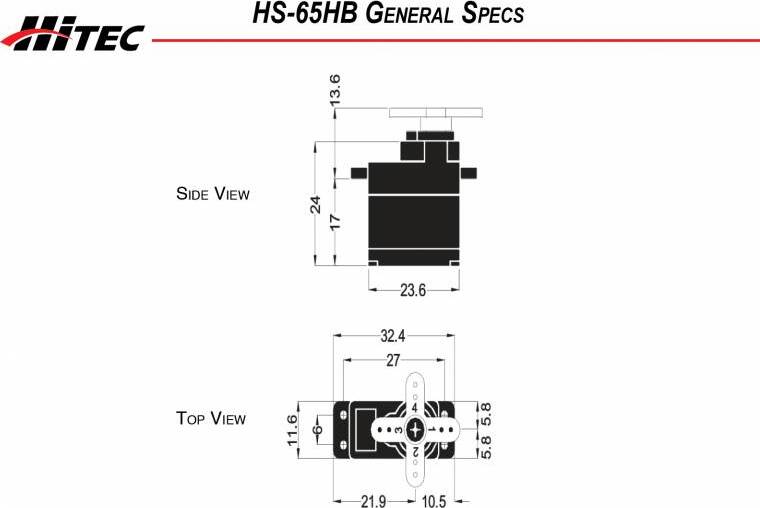 HS-65HB Micro Servo Karbonite Gear, .13sec/26oz @ 6.0v