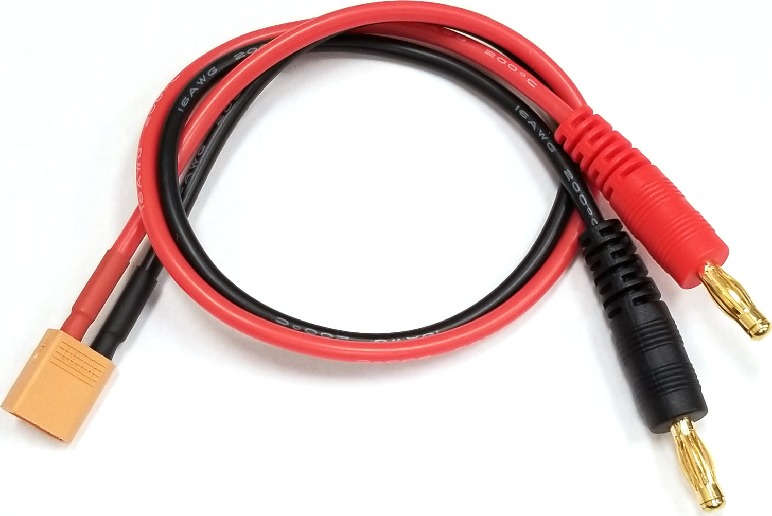 Charger Adapter: M XT30 To M 4mm Bullets- 300mm Wire
