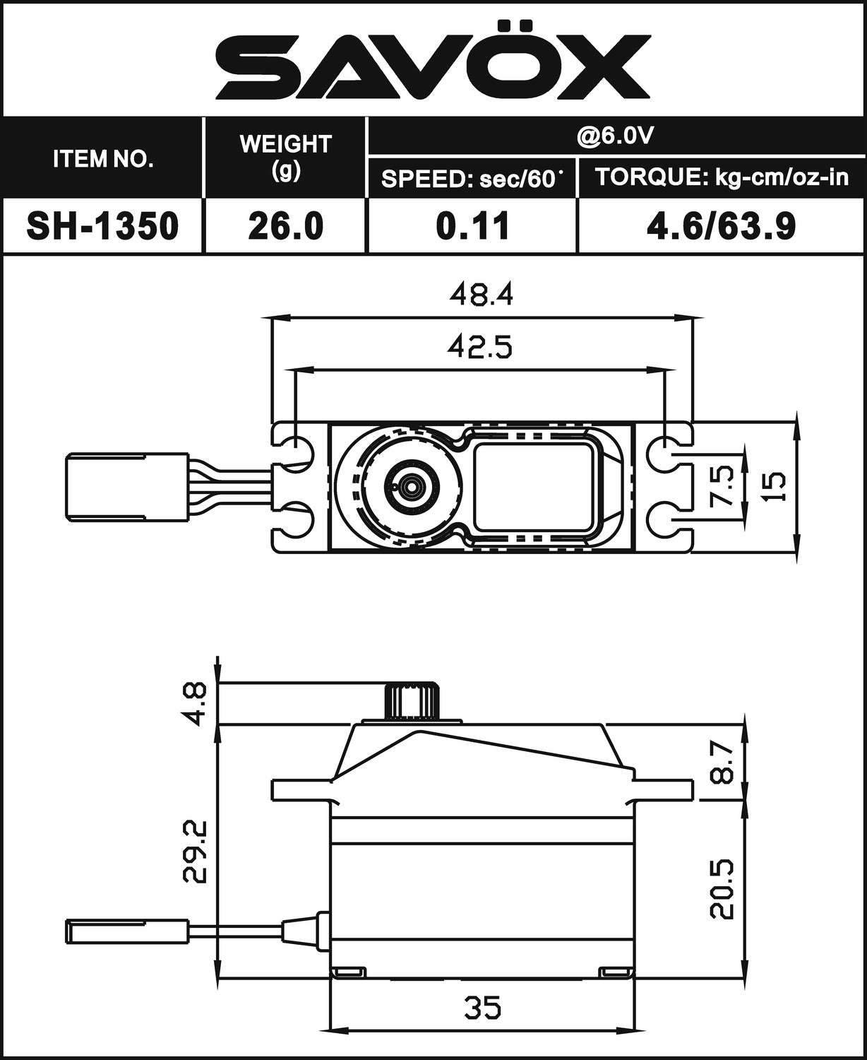 MINI SIZE CORELESS DIGITAL SERVO .11/63