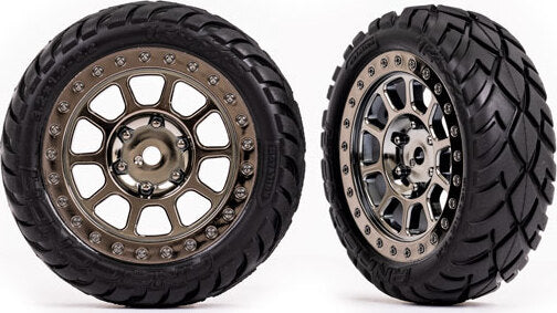 Tires & wheels, assembled (2.2" black chrome wheels, Anaconda® 2.2" tires with foam inserts) (2) (Bandit® front))