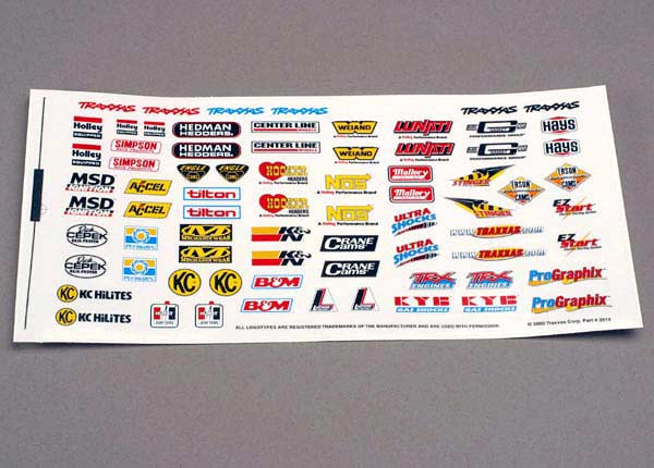 Decal sheet, racing sponsors