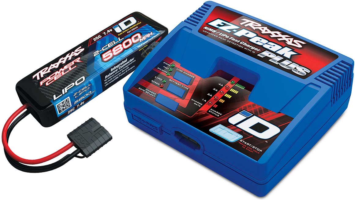 Battery/charger completer pack (includes #2970 iD charger (1), #2843X 5800mAh 7.4V 2-cell 25C LiPo battery (1))