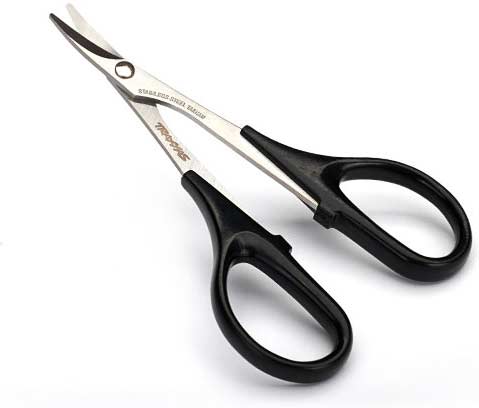Scissors, curved tip