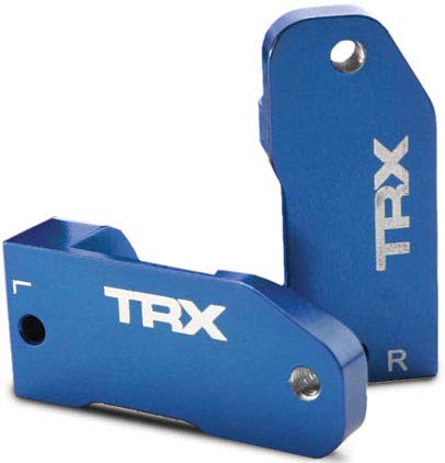 Caster blocks, 30-degree, blue-anodized 6061-T6 aluminum (left & right)/ suspension screw pin (2)