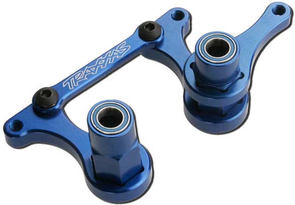 Steering bellcranks, drag link (blue-anodized 6061-T6 aluminum)/ 5x8mm ball bearings (4)/ hardware (assembled)