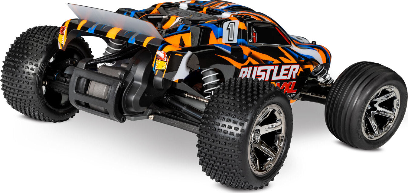 Tires & wheels, assembled, glued (2.8") (RXT black chrome wheels, Alias® tires, foam inserts) (2WD electric rear) (2) (TSM® rated)