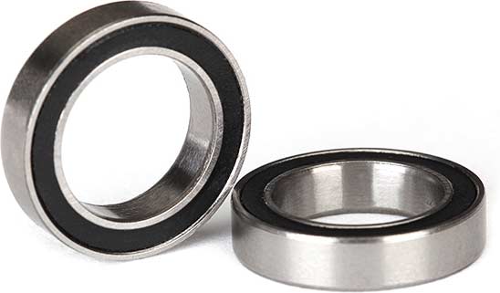 Ball bearings, black rubber sealed (12x18x4mm) (2)