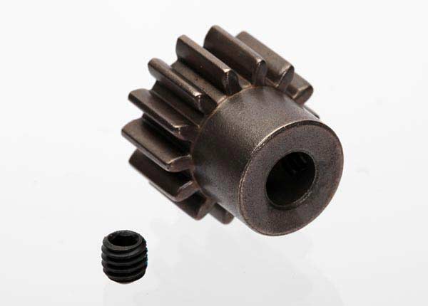 Gear, 14-T pinion (1.0 metric pitch) (fits 5mm shaft)/ set screw (compatible with steel spur gears)