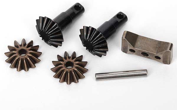 Gear set, differential (output gears (2)/ spider gears (2)/ spider gear shaft, carrier support)
