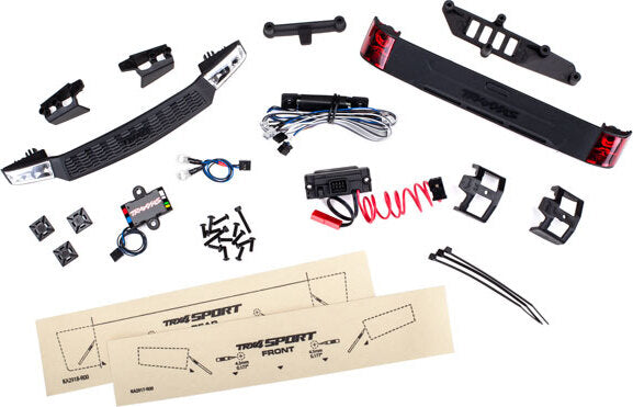 LED light set, complete with power supply (contains headlights, tail lights, & distribution block) (fits #8111 body)