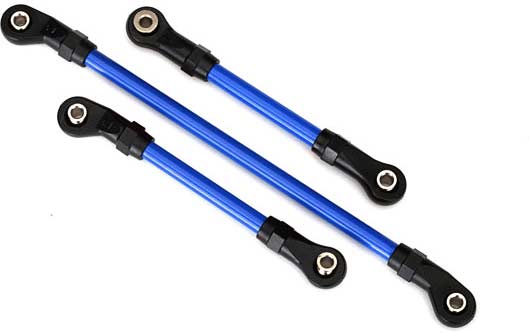 Steering link, 5x117mm (1)/ draglink, 5x60mm (1)/ panhard link, 5x63mm (blue powder coated steel) (assembled with hollow balls) (for use with #8140X TRX-4 Long Arm Lift Kit)
