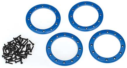 Beadlock rings, blue (2.2") (aluminum) (4)/ 2x10 CS (48)