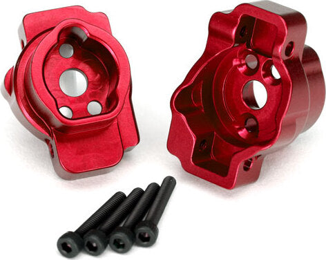 Portal drive axle mount, rear, 6061-T6 aluminum (red-anodized) (left and right)/ 2.5x16 CS (4)
