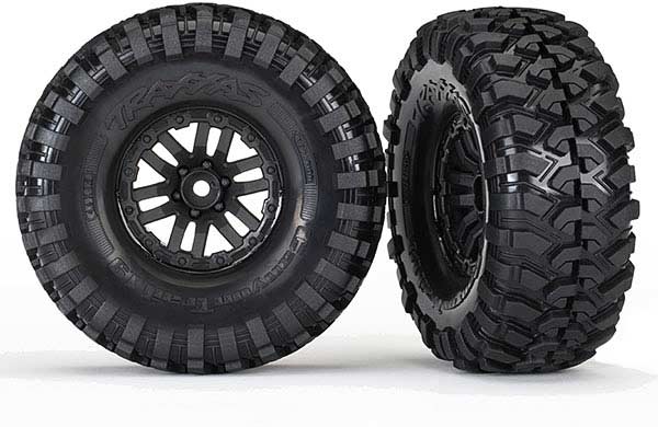 Tires and wheels, assembled, glued (TRX-4 wheels, Canyon Trail 1.9 tires) (2)