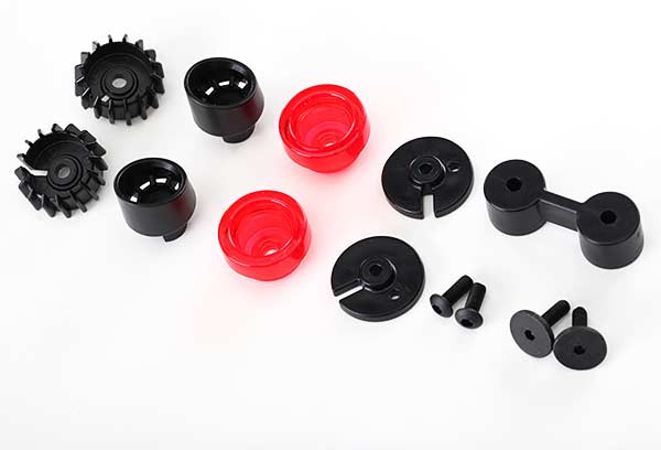 Tail lights (2)/ tail light mounts (4) / exhaust tips (2)/ exhaust tip mount (1)/ 3x10 flathead screws (2)/ 3x8 BCS (2)