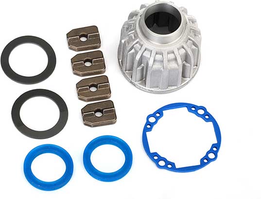 Carrier, differential, aluminum (front or center)/ x-ring gaskets (2), ring gear gasket/ 14.5x20 TW (2)